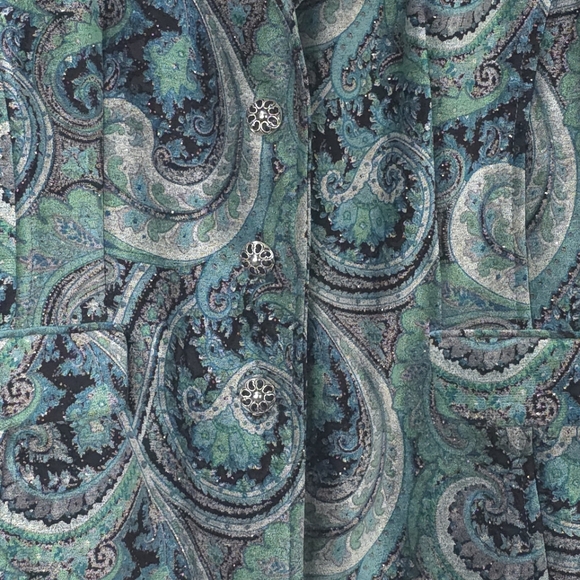 Temptations Teal and Black Paisley Jacket - Picture 3 of 9